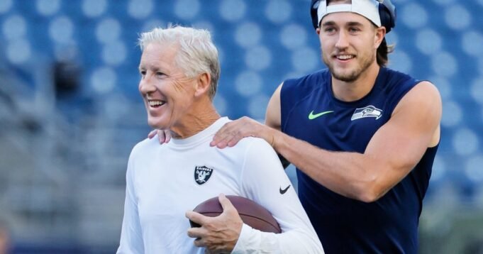 老海鷹教練皮特·卡洛爾(Pete Carroll)與一支新團隊一起從西雅圖返回 老海鷹教練皮特·卡洛爾(Pete Carroll)與一支新團隊一起從西雅圖返回
