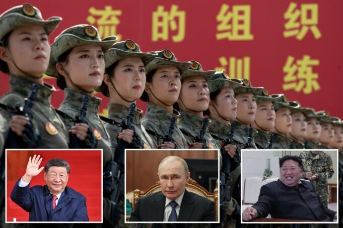 普京，金正恩參加中國遊行隊伍，以挑戰西方