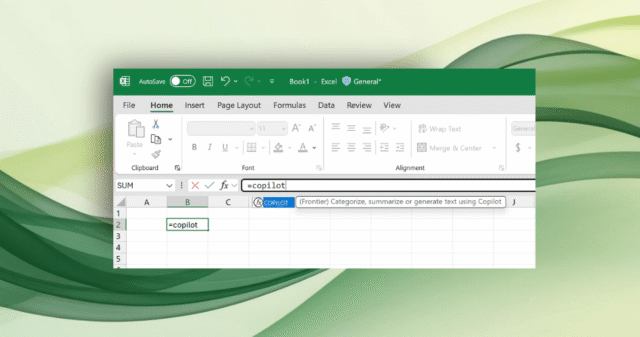 Microsoft添加了Copilot AI來填充Excel散佈板單元