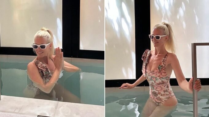 Claudia Schiffer用大膽的3分鐘潛水影響粉絲 Claudia Schiffer用大膽的3分鐘潛水影響粉絲