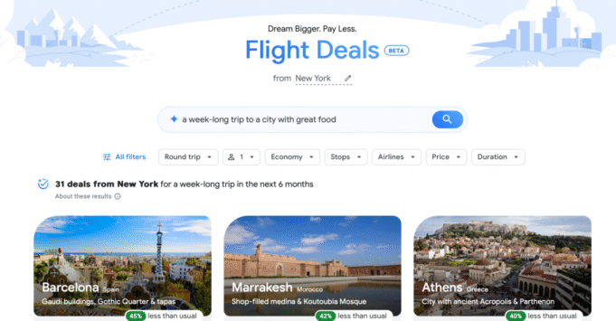 Google航班可以幫助您在不知道去哪裡時預訂旅行 Google航班可以幫助您在不知道去哪裡時預訂旅行