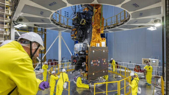 歐洲天氣衛星已準備好在2025年8月8日在當天的Ariane 6火箭照片上發布。