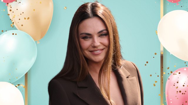 Mila Kunis和Ashton Kutcher的生日照片