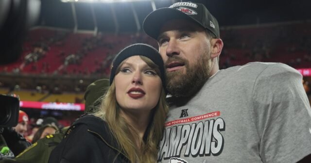 泰勒·斯威夫特(Taylor Swift)在特拉維斯·凱爾斯(Travis Kelce)的播客上?斯威夫特的想法正在發生 泰勒·斯威夫特(Taylor Swift)在特拉維斯·凱爾斯(Travis Kelce)的播客上?斯威夫特的想法正在發生