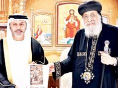 阿聯酋駐埃及大使會見教皇塔瓦德羅斯