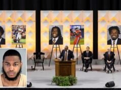 弗吉尼亞州學生剋里斯托弗·瓊斯因在他以前的大學射殺三名橄欖球運動員而被判處五個終身監禁。