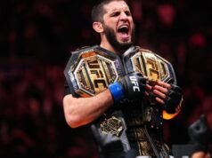 伊斯蘭·馬哈喬夫 (Islam Makhachoff) 在 UFC 322 擊敗 JDM 後強忍淚水,並在與真主黨慶祝之前壓制了哈比布。