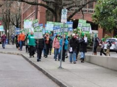 經驗豐富的緊急護理人員加入 APP 糾察線,進行為期兩天的罷工