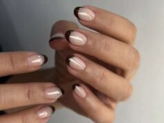 23 豐富的棕色法式尖頭指甲創意與美甲師技巧