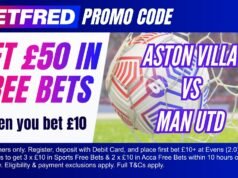 索取阿斯頓維拉對陣曼聯的 50 英鎊獎金