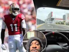 布蘭登·伊沃克 (Brandon Ivok) 在 49 人隊體育場的新視頻中達到了超過 100 英里/小時的速度