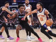 觀看賈倫·布倫森對陣熱火隊拿下 47 分,這是他在麥迪遜廣場花園的最高得分