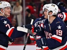 在政治緊張的背景下:美國和丹麥在情人節舉行男子曲棍球比賽。