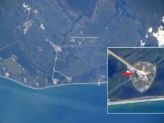 國際空間站宇航員從太空中發現發射台上的阿耳忒彌斯 2 號月球火箭(照片)