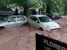 一場強降雨和冰雹襲擊門多薩,造成破壞和洪水