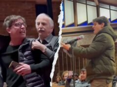 眾議員湯姆·索齊 (Tom Suozzi) 就 ICE 資助投票問題騷擾長島聖殿寺