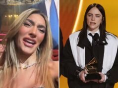 影響者艾米麗·奧斯汀 (Emily Austin) 對比莉·艾利甚 (Billie Eilish) 的反 ICE 格萊美長篇大論的現場反應迅速走紅