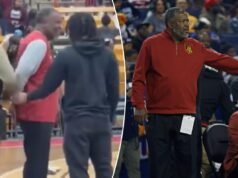 塔斯基吉隊教練本吉·泰勒在賽后被戴上手銬銬在球場上,場面十分戲劇化