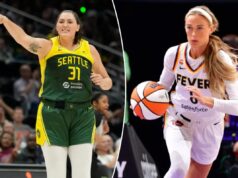 在跨性別運動員爭議後,WNBA 競爭對手在球迷集會上用襯衫惡搞索菲·坎寧安 (Sophie Cunningham)