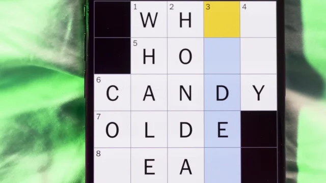 The completed NYT Mini Crossword puzzle for Aug. 12, 2026.