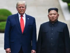 唐纳德·特朗普表示金正恩“非常尊重”他,并声称他相处融洽 North Korea's leader Kim Jong Un and US President Donald Trump. Pic/AFP