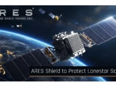 波兰初创公司 Ares Shield 受聘用高功率微波武器保护数据中心卫星 illustration of two boxy satellites orbiting earth