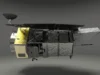南希·格雷斯·罗马太空望远镜(NASA 的下一个大型天文台)内部 A visualization of the Roman Space Telescope facing horizontally onscreen.