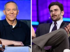 格雷格·古特菲尔德 (Greg Gutfeld) 声称哈桑·皮克 (Hassan Picker) 只不过是“民主党派的得力助手”,充其量是“共和党 3 号” David Ellison (Credit: TheWrap/Chris Smith/Getty Images)