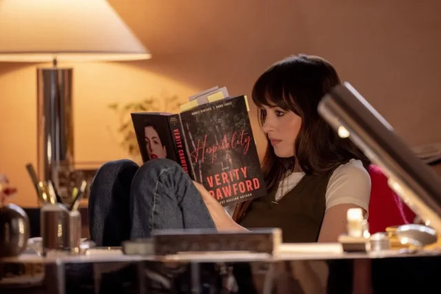 Dakota Johnson and Josh Hartnett filming 'Verity' in NYC on March 12, 2025