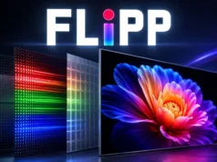 LG 的新 OLED 制造技术可以使面板更大、更亮 An image from LG showing the layers in its new FLiPP OLED panels