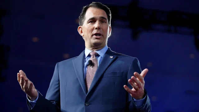 Former Wisconsin Gov Scott Walker warns Hong ‘undermining one of her strengths’ with campaign backtracking 05d35538-Wisconsin Governor Scott Walker speaks during the Conservative Political Action Conference (CPAC) in National Harbor, Maryland