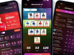 女子足球联盟正试图修复梦幻体育 Render of three phones showing screenshots from the WSL fantasy football app