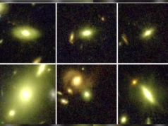 詹姆斯·韦伯太空望远镜发现“隐藏的恒星”,使宇宙的第一个星系比我们想象的要大得多 The nine studied galaxies captured by the James Webb Space Telescope. Their spectrum reveals that there are many more relatively small stars in these galaxies.
